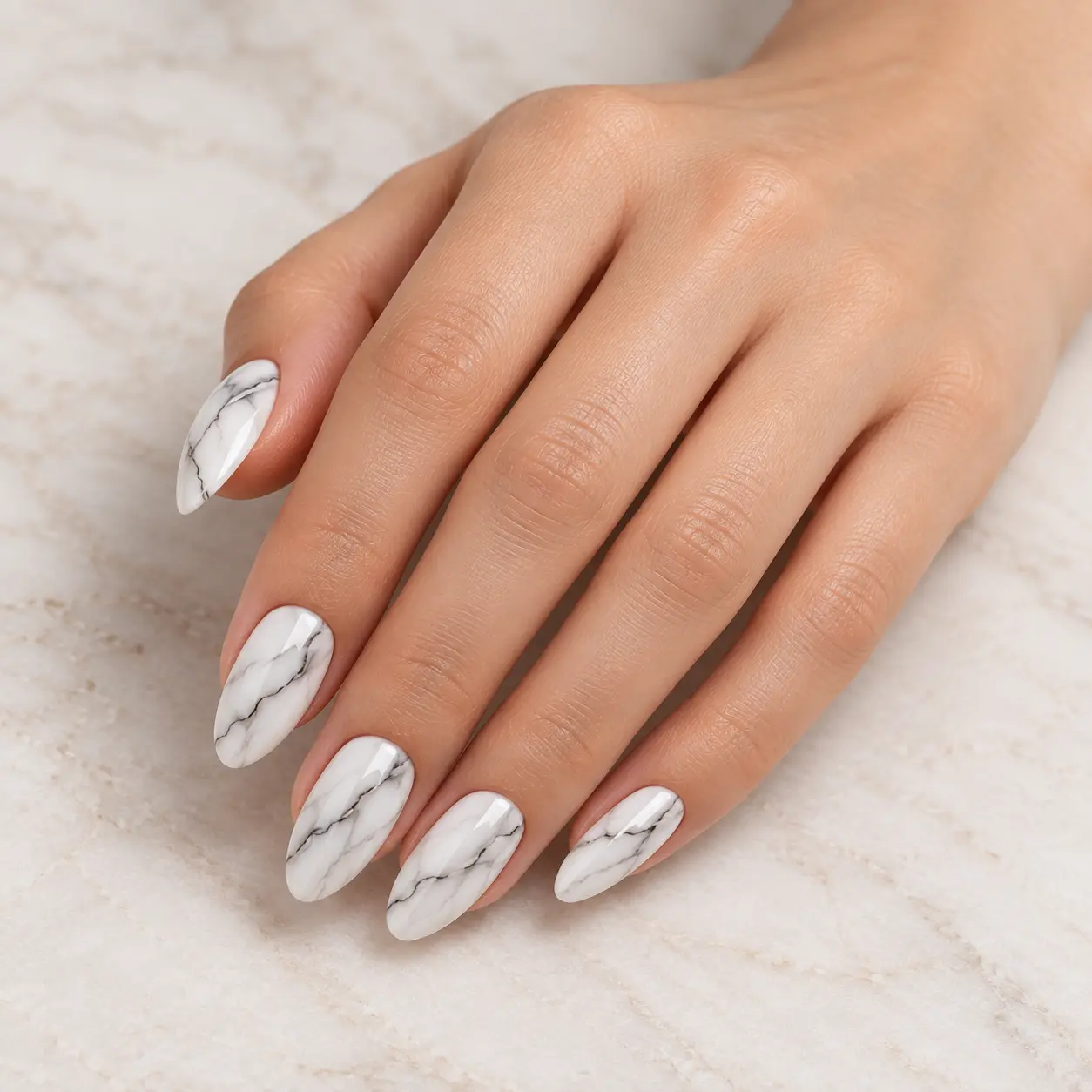 Uñas Halloween mármol